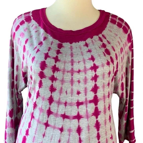Jones New York Tie Dye Dolman Sleeves Pullover Tee Shirt Tops Size 1X Magenta - Picture 4 of 16